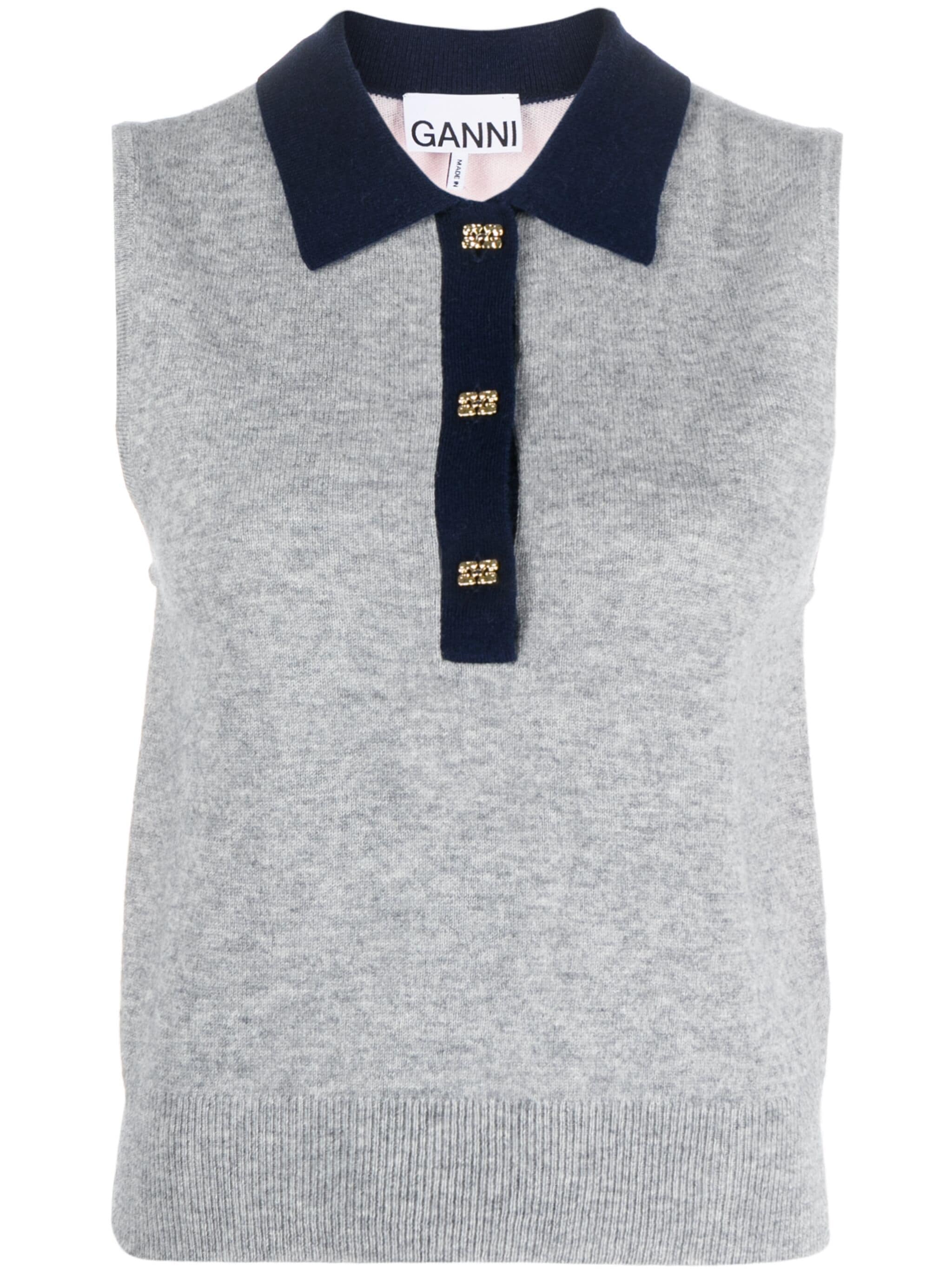 Polo sleeveless top