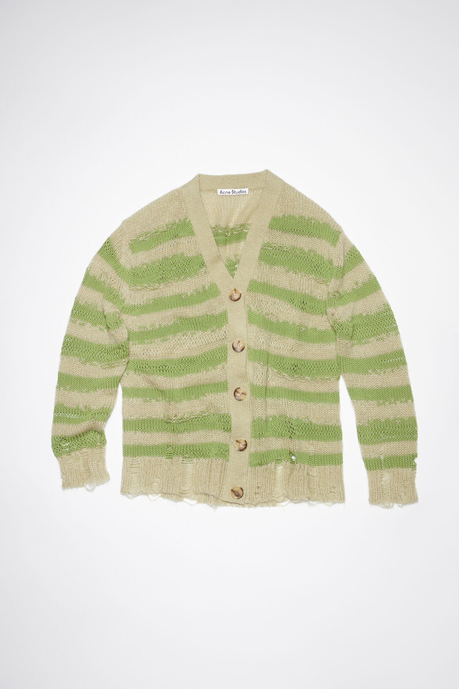 Distressed gestreepte cardigan