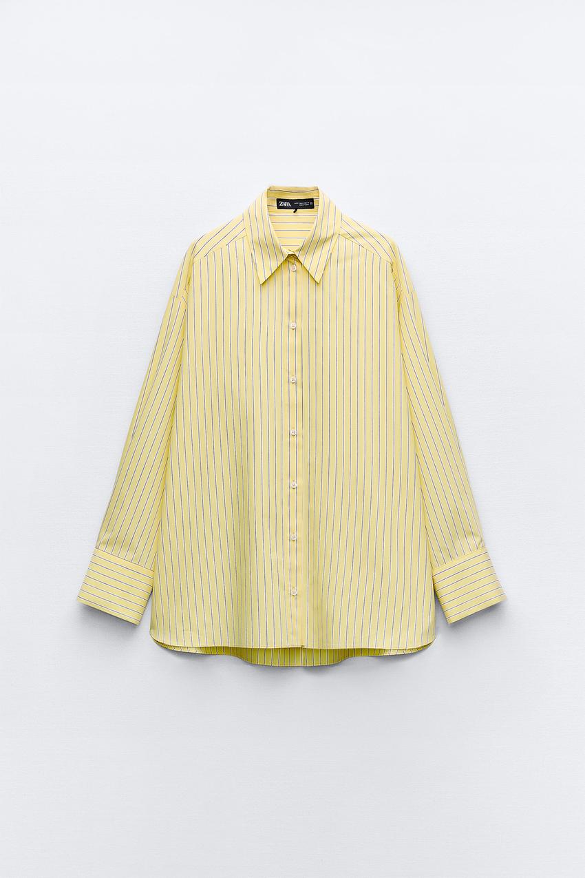 Geel-wit gestreept hemd