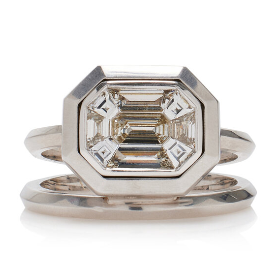 18k witgouden ring met diamant