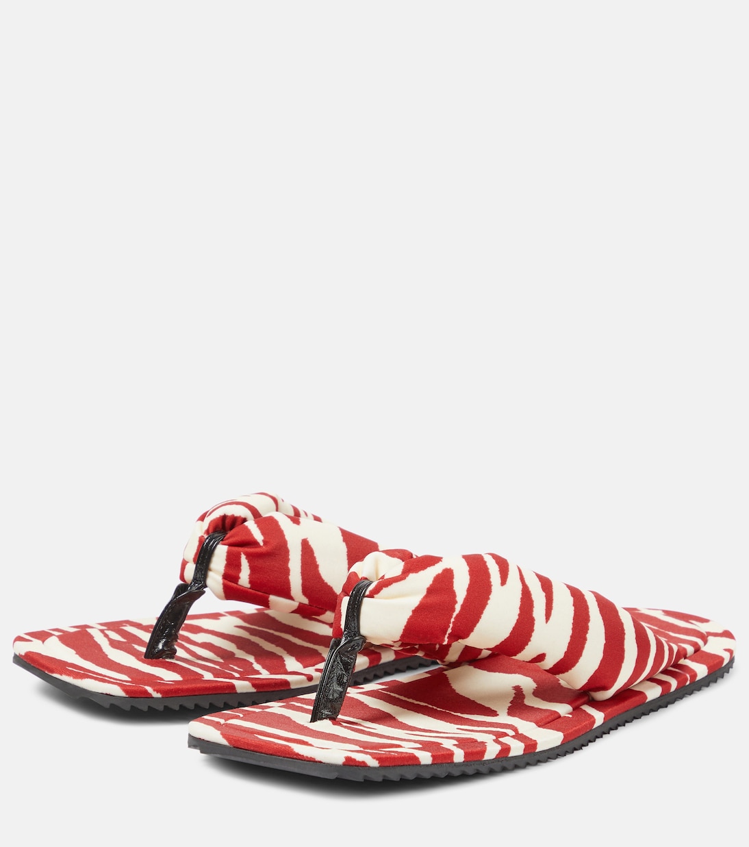 Slippers met rode zebraprint