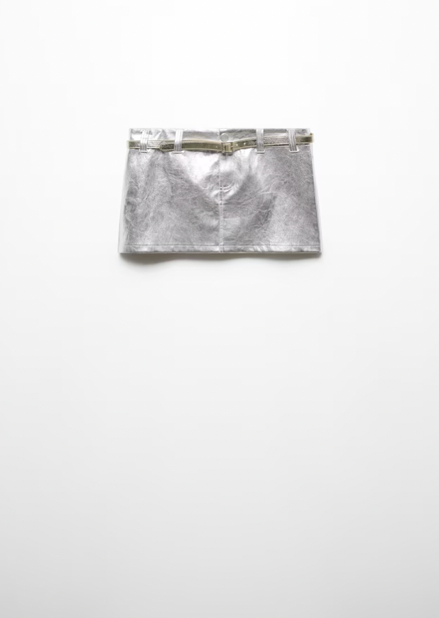 Zilveren mini-rok
