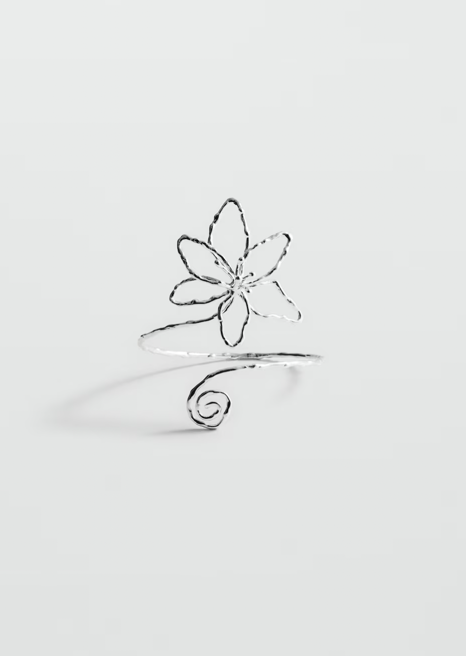 Zilveren armband met bloem