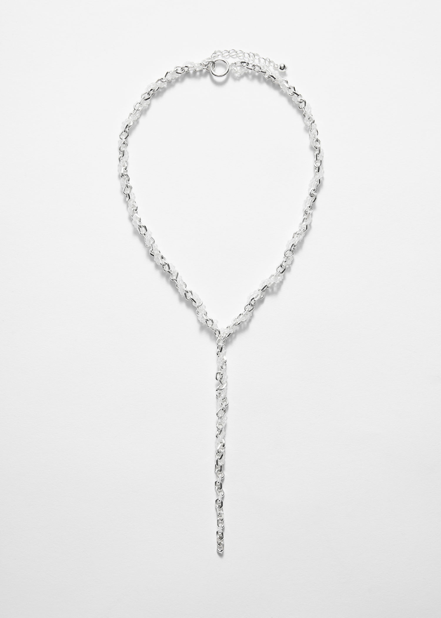 Crystal-Beaded Chain Necklace