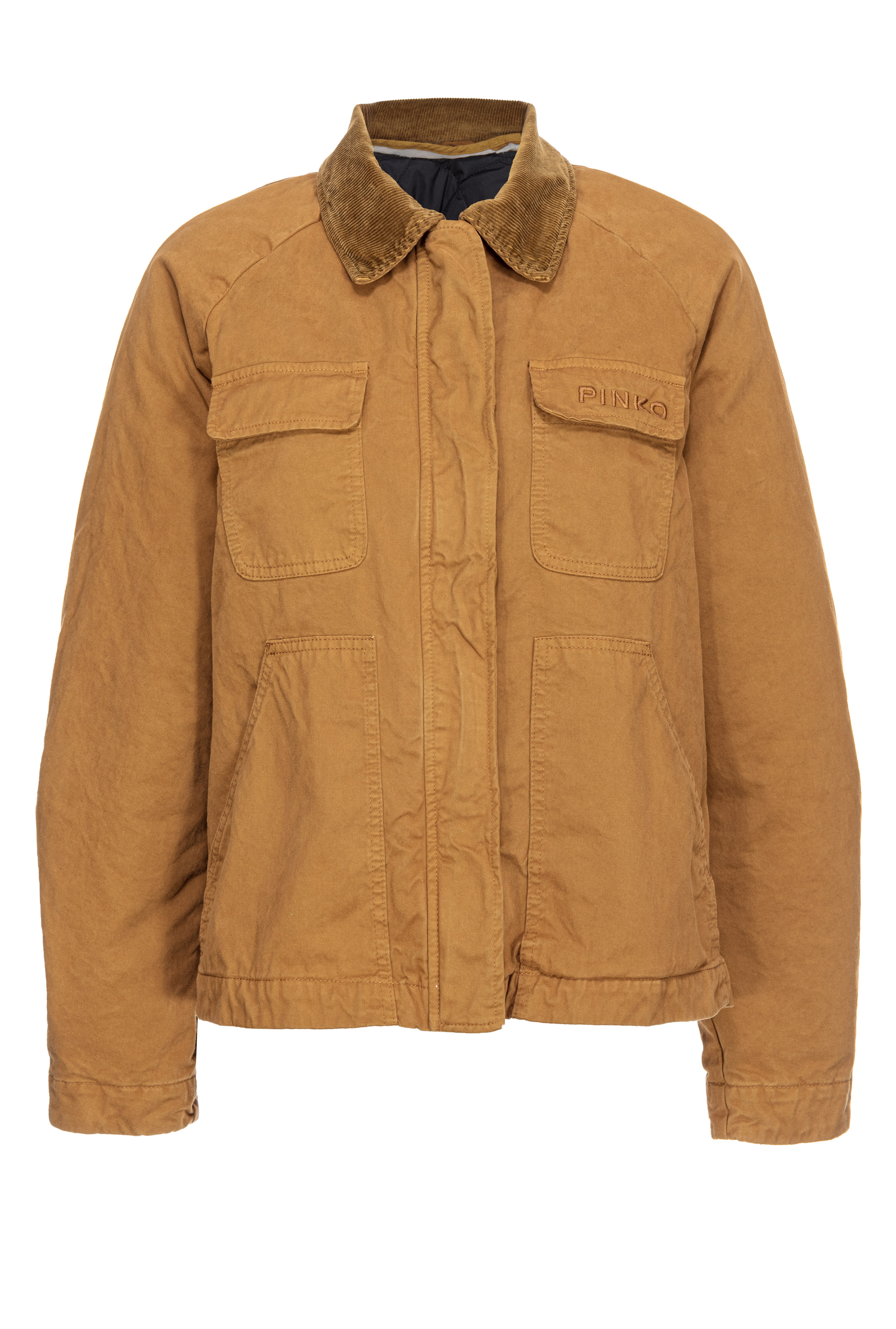 Pea jacket with corduroy collar