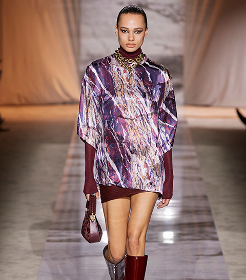 Vergeet bordeaux, aubergine is dé chicste kleur van herfst/winter 2024