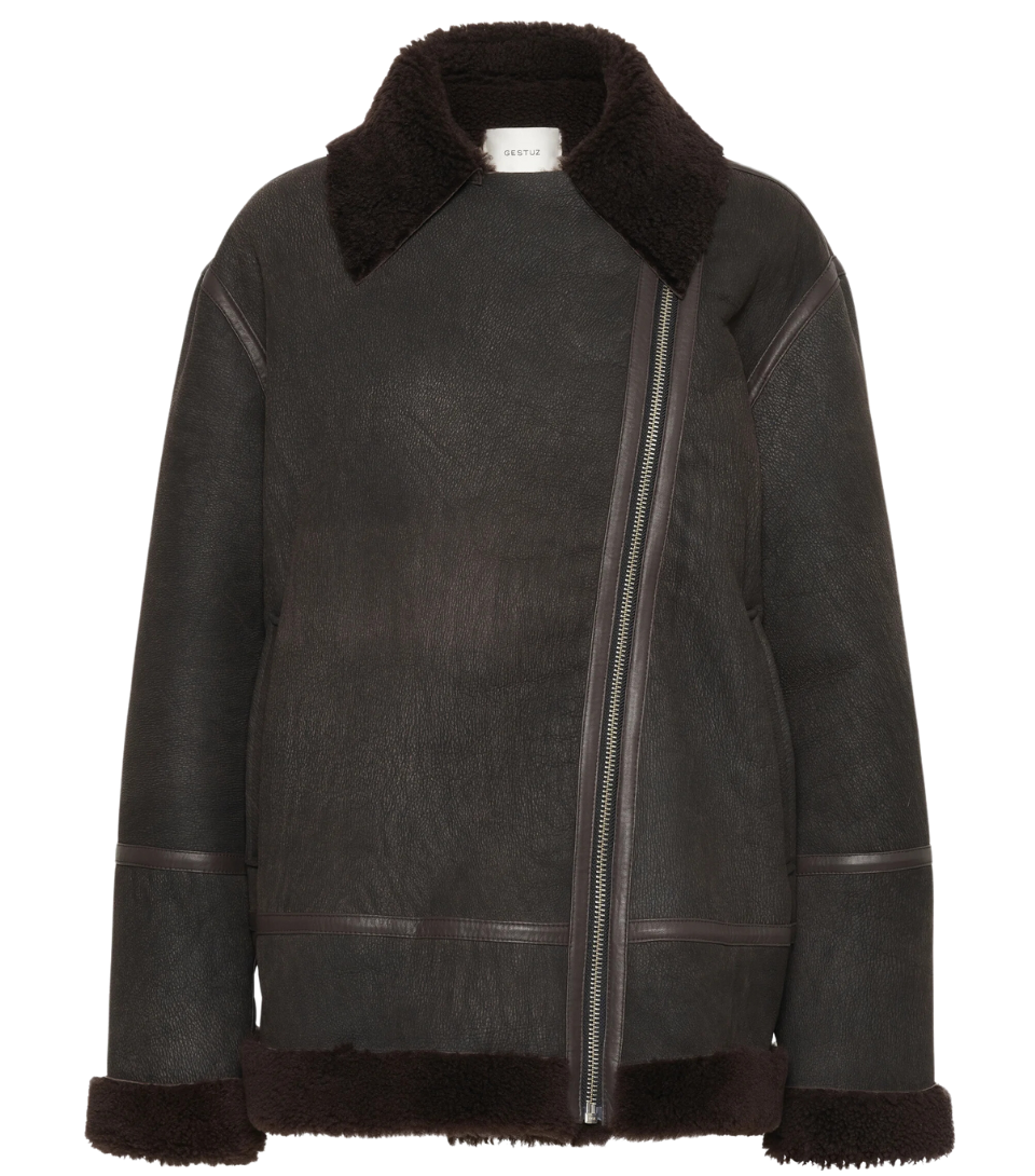 Lederen shearling jacket